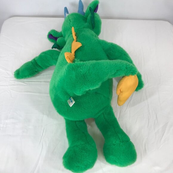 LIBERTY TOY ~ LARGE 24"+ GREEN YELLO PLUSH DRAGON 1998 - Picture 5 of 6